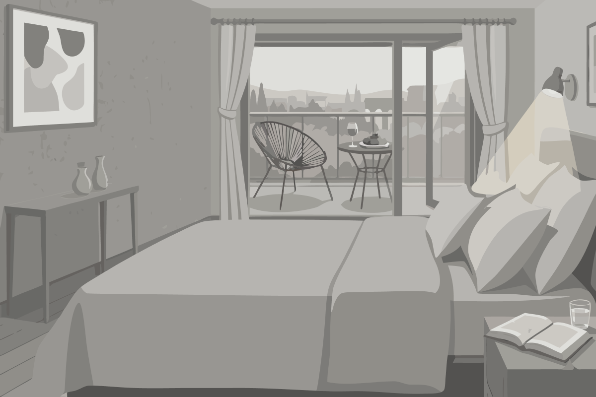 Zimmer mit Queensize-Bett